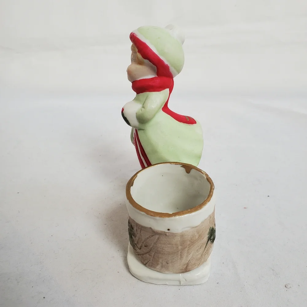 Vintage Jasco Luvkins Christmas Girl Candle Holder